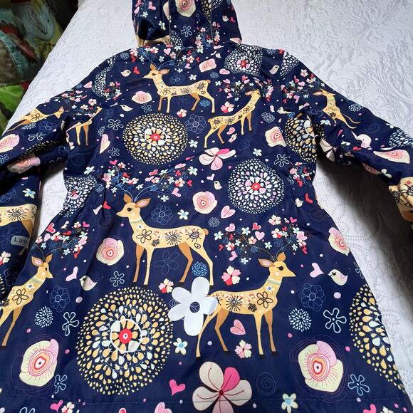 NWT Resogaa Fleece Lined Rain Jacket with Hood Size 140 - Picture 5 of 8